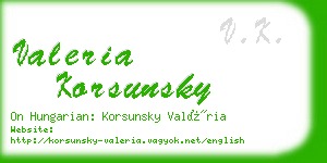 valeria korsunsky business card